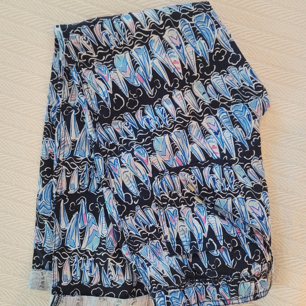 NWOT Lilly Pullitzer Linen Pants Sailboat Print
